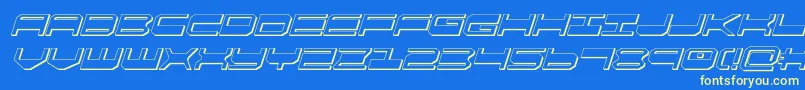 quickgear3dital Font – Yellow Fonts on Blue Background