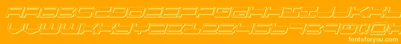 quickgear3dital Font – Yellow Fonts on Orange Background