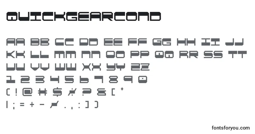 Schriftart Quickgearcond – Alphabet, Zahlen, spezielle Symbole