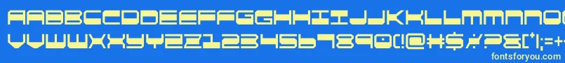 quickgearcond Font – Yellow Fonts on Blue Background