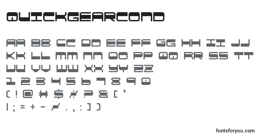 Шрифт Quickgearcond (137857) – алфавит, цифры, специальные символы