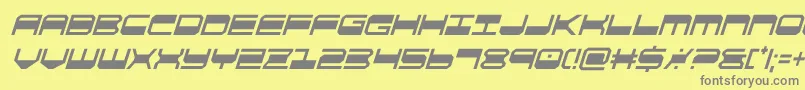quickgearcondital-fontti – harmaat kirjasimet keltaisella taustalla
