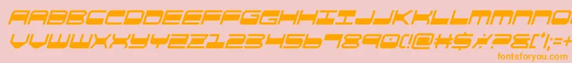 quickgearcondital-Schriftart – Orangefarbene Schriften auf rosa Hintergrund