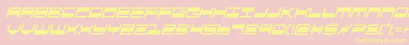 quickgearcondital-Schriftart – Gelbe Schriften auf rosa Hintergrund