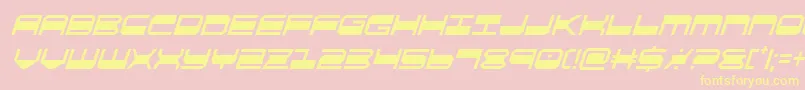 quickgearcondital-Schriftart – Gelbe Schriften auf rosa Hintergrund