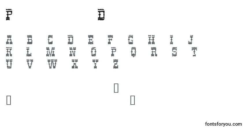 Шрифт PerdidoDemo – алфавит, цифры, специальные символы