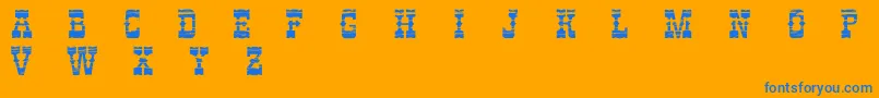 フォントPerdidoDemo – オレンジの背景に青い文字