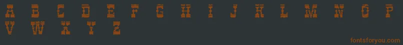 Fonte PerdidoDemo – fontes marrons em um fundo preto