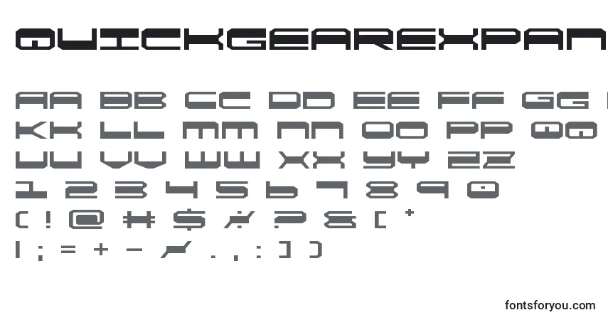 Шрифт Quickgearexpand (137861) – алфавит, цифры, специальные символы