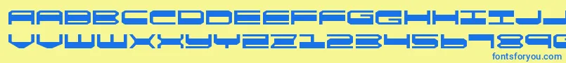 フォントquickgearexpand – 青い文字が黄色の背景にあります。