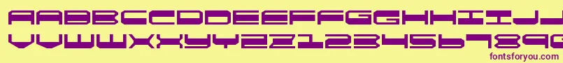 quickgearexpand-Schriftart – Violette Schriften auf gelbem Hintergrund