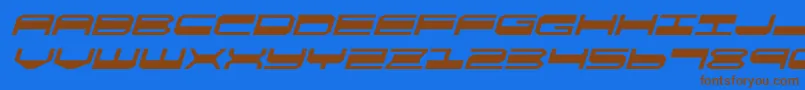 quickgearexpandital Font – Brown Fonts on Blue Background