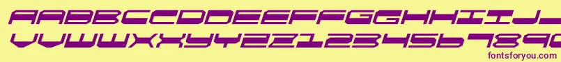 quickgearexpandital Font – Purple Fonts on Yellow Background