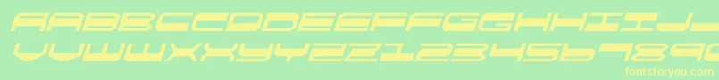 quickgearexpandital Font – Yellow Fonts on Green Background