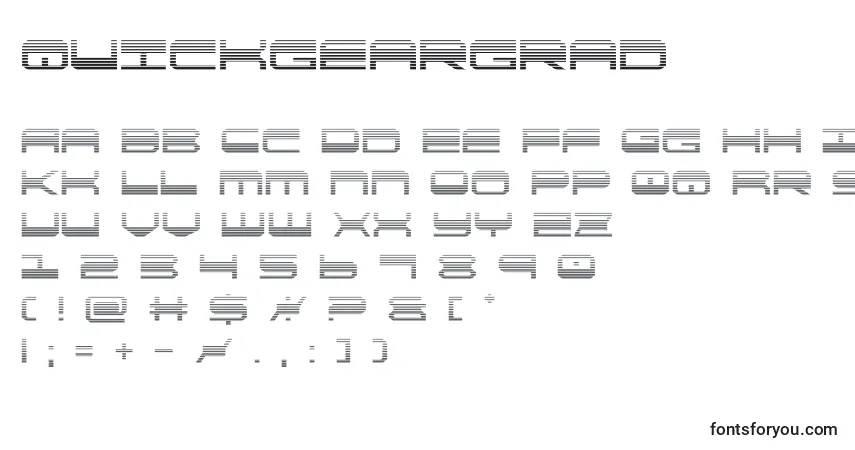 Schriftart Quickgeargrad – Alphabet, Zahlen, spezielle Symbole