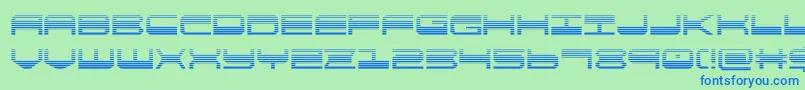 quickgeargrad-fontti – siniset fontit vihreällä taustalla