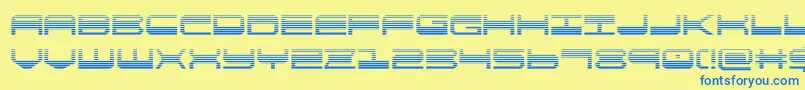 quickgeargrad Font – Blue Fonts on Yellow Background