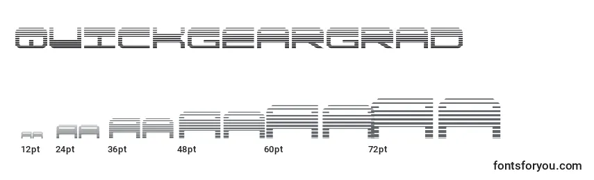 Größen der Schriftart Quickgeargrad