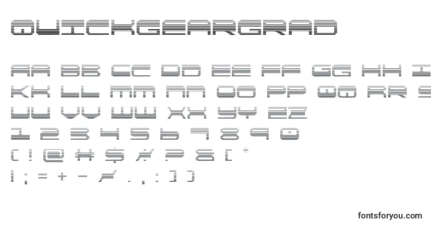 Schriftart Quickgeargrad (137865) – Alphabet, Zahlen, spezielle Symbole