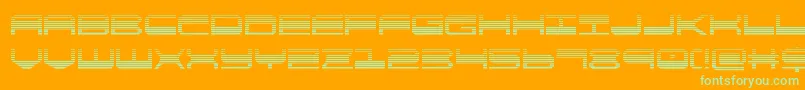 Fonte quickgeargrad – fontes verdes em um fundo laranja