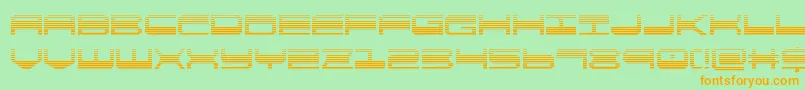 quickgeargrad-Schriftart – Orangefarbene Schriften auf grünem Hintergrund