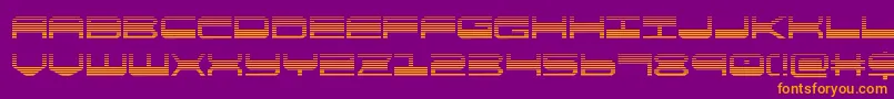 quickgeargrad-Schriftart – Orangefarbene Schriften auf violettem Hintergrund