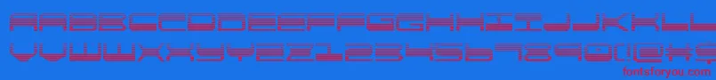 quickgeargrad-Schriftart – Rote Schriften auf blauem Hintergrund