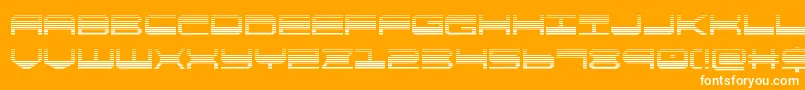 quickgeargrad-Schriftart – Weiße Schriften auf orangefarbenem Hintergrund