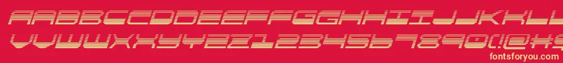 quickgeargradital-Schriftart – Gelbe Schriften auf rotem Hintergrund