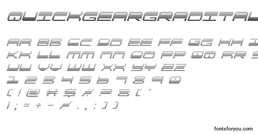 A fonte Quickgeargradital (137867) – alfabeto, números, caracteres especiais