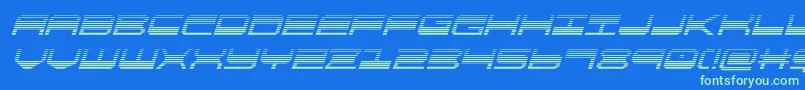 quickgeargradital Font – Green Fonts on Blue Background