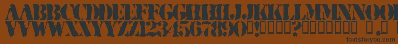 RuggedStencil Font – Black Fonts on Brown Background