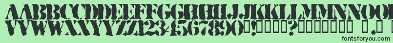 RuggedStencil Font – Black Fonts on Green Background