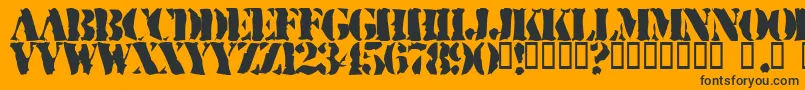 RuggedStencil Font – Black Fonts on Orange Background