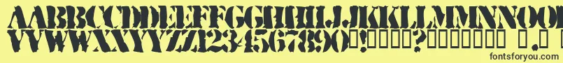 RuggedStencil Font – Black Fonts on Yellow Background