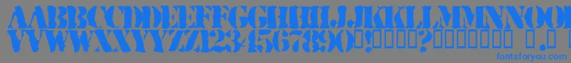 RuggedStencil-Schriftart – Blaue Schriften auf grauem Hintergrund