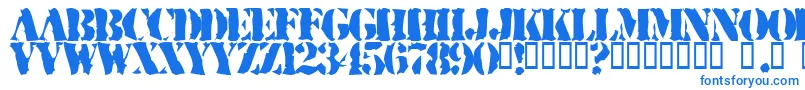 RuggedStencil-Schriftart – Blaue Schriften