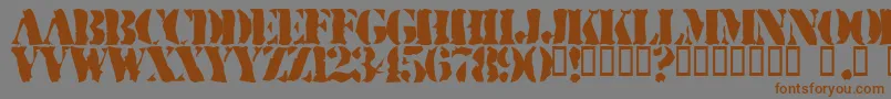 RuggedStencil Font – Brown Fonts on Gray Background