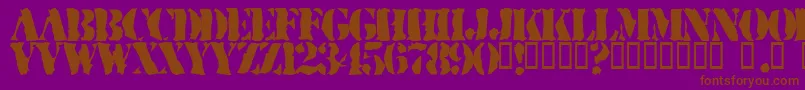RuggedStencil Font – Brown Fonts on Purple Background