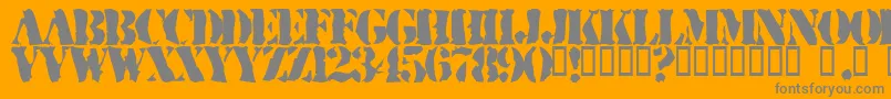 RuggedStencil-Schriftart – Graue Schriften auf orangefarbenem Hintergrund