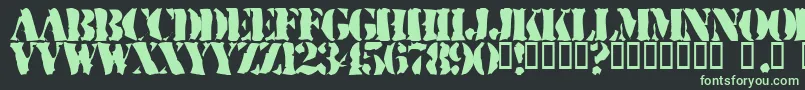 RuggedStencil Font – Green Fonts on Black Background