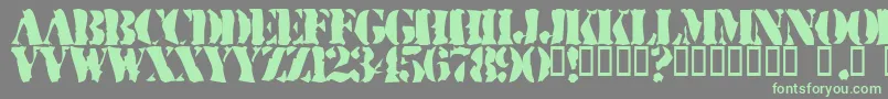 fuente RuggedStencil – Fuentes Verdes Sobre Fondo Gris