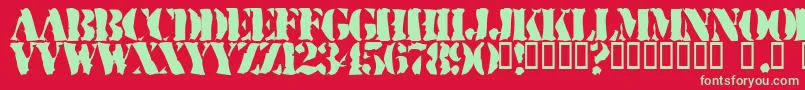 RuggedStencil Font – Green Fonts on Red Background