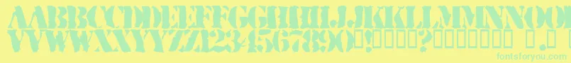 RuggedStencil Font – Green Fonts on Yellow Background