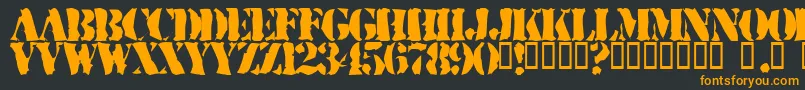 RuggedStencil-Schriftart – Orangefarbene Schriften auf schwarzem Hintergrund