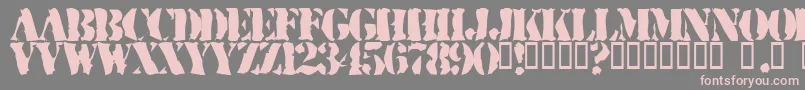 RuggedStencil Font – Pink Fonts on Gray Background