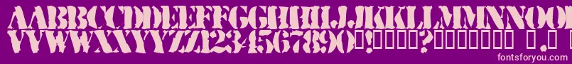 RuggedStencil Font – Pink Fonts on Purple Background