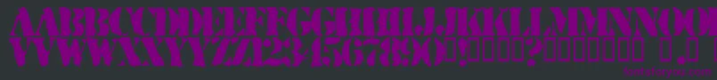 RuggedStencil Font – Purple Fonts on Black Background