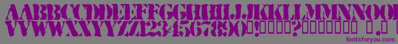 RuggedStencil Font – Purple Fonts on Gray Background