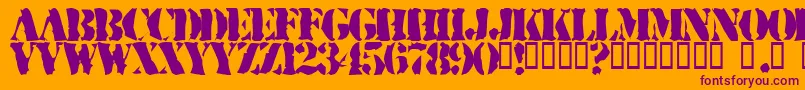 RuggedStencil Font – Purple Fonts on Orange Background